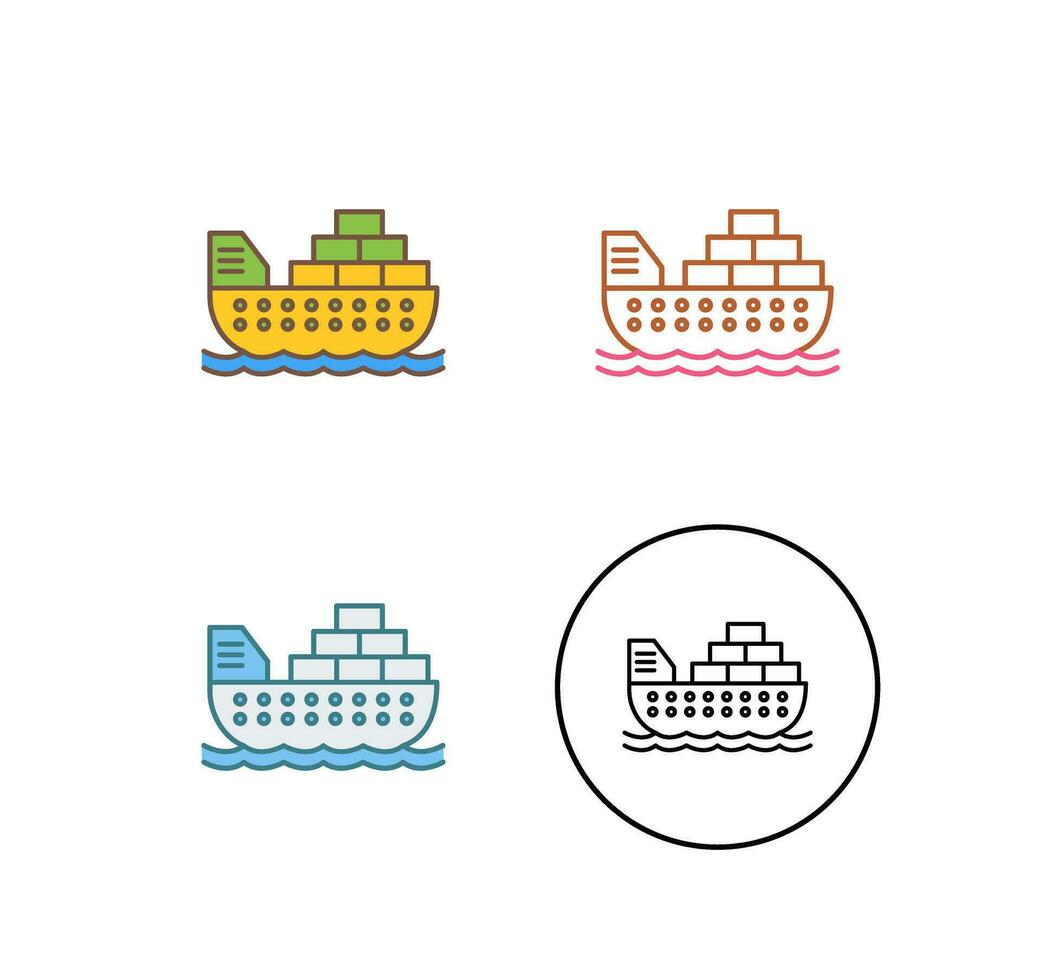 Cargo Ship Vector Icon