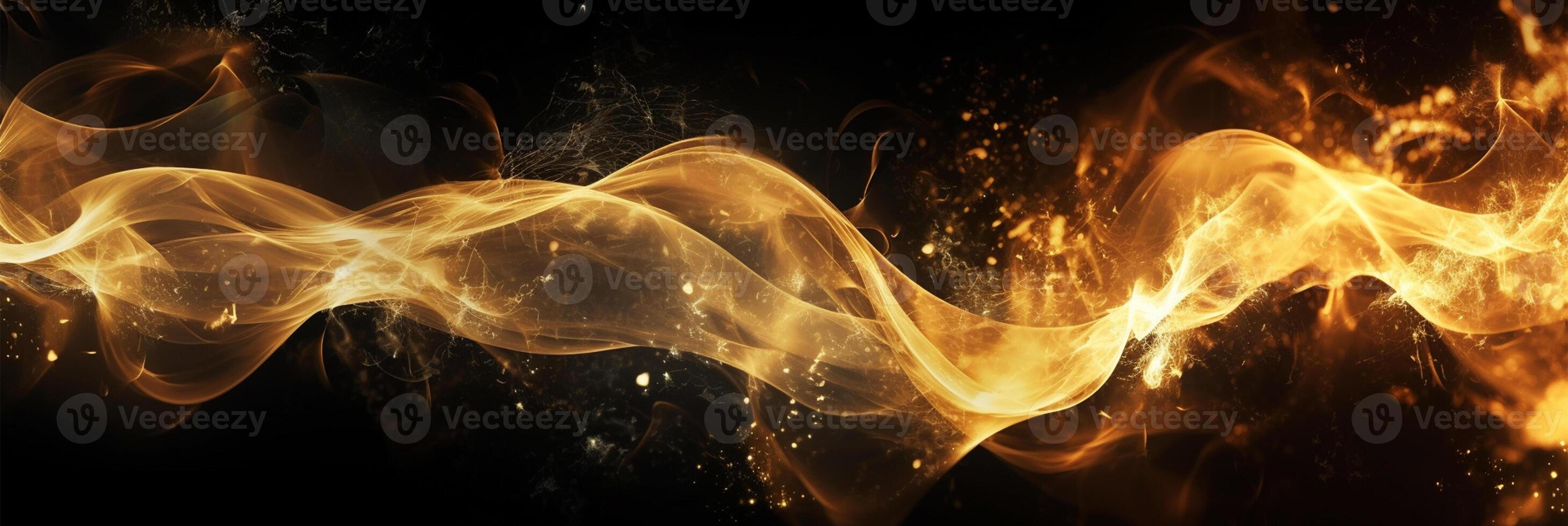 Golden smoke generative ai. Abstract wallpaper luxurious luxury sparkling background.golden smoke and fire. Generative AI photo