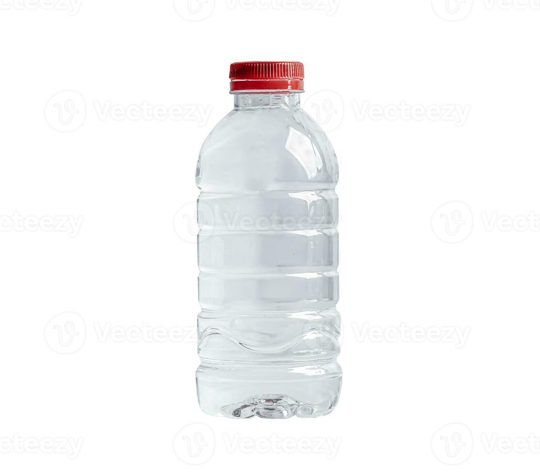 Plastic water bottle isolated on white background with clipping path. photo