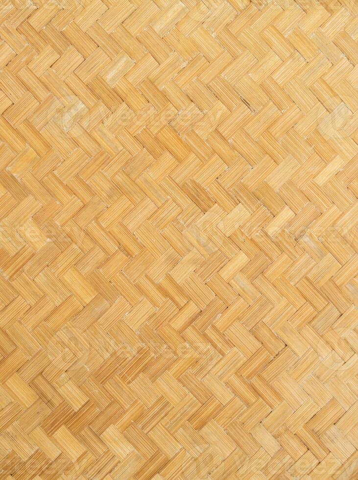 The woven bamboo pattern is decorated on the house wall. photo