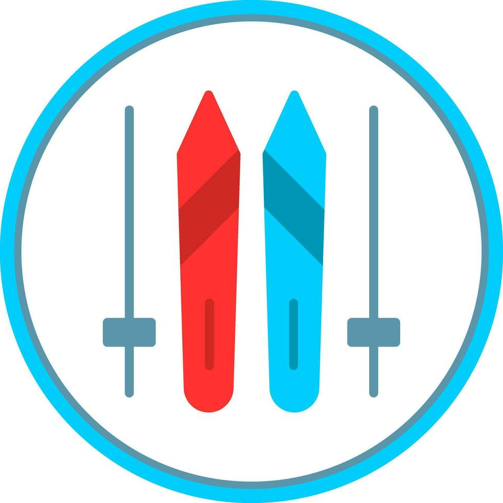 Ski sticks Vector Icon Design