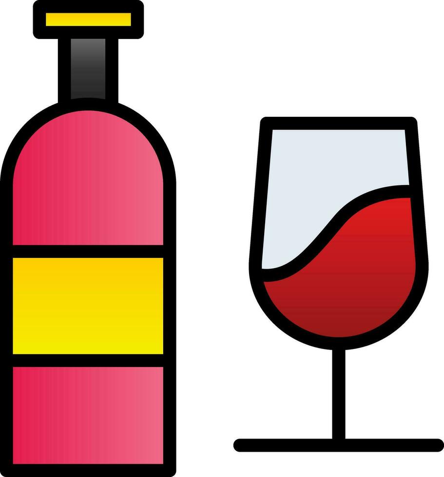 Wine bottle Vector Icon Design