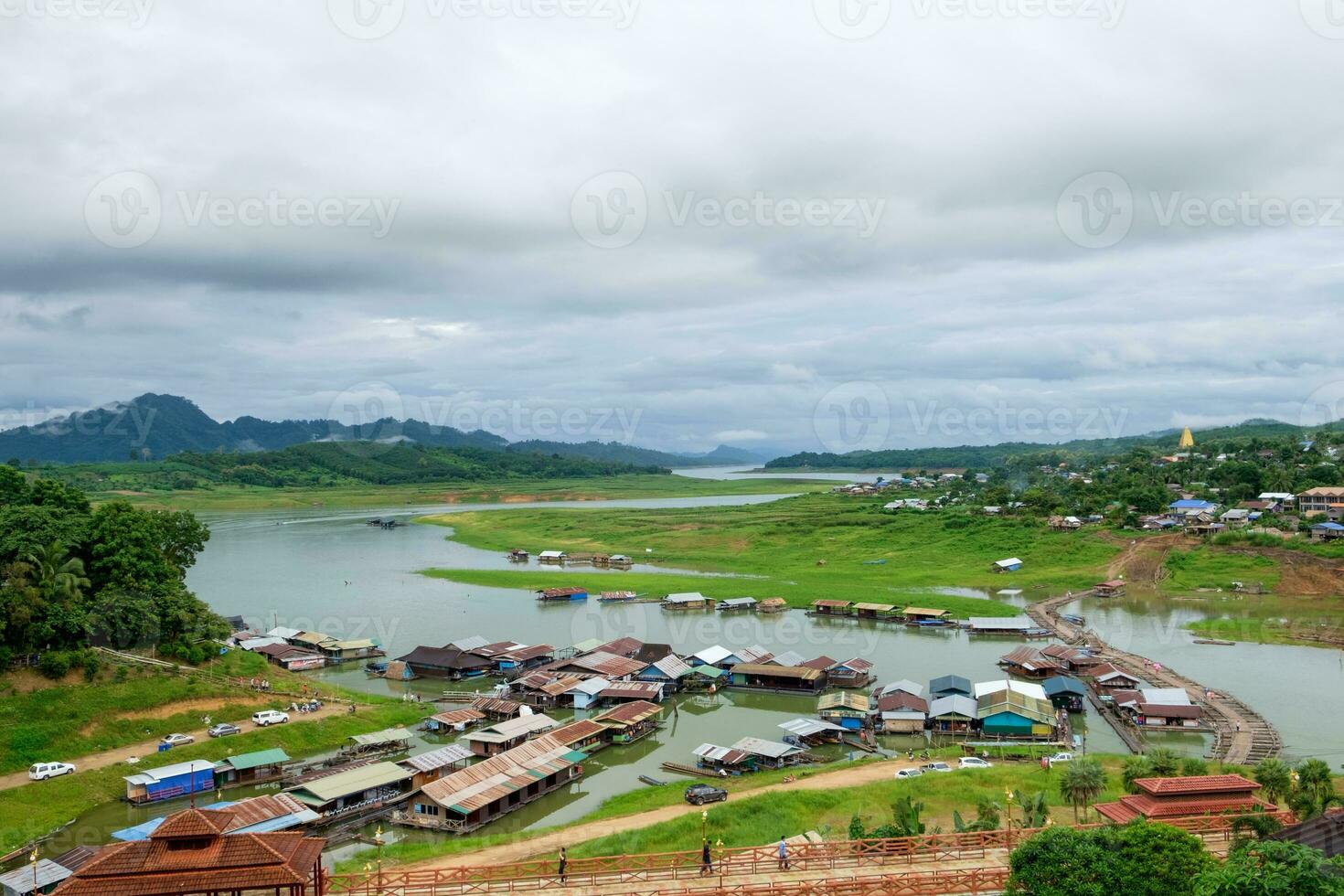 Village antique landmark with bridge wooden traditional culture photo