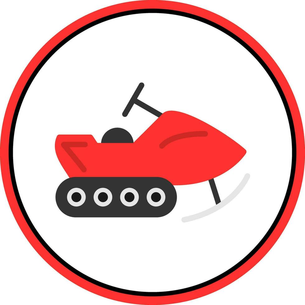 Snowmobile Vector Icon Design