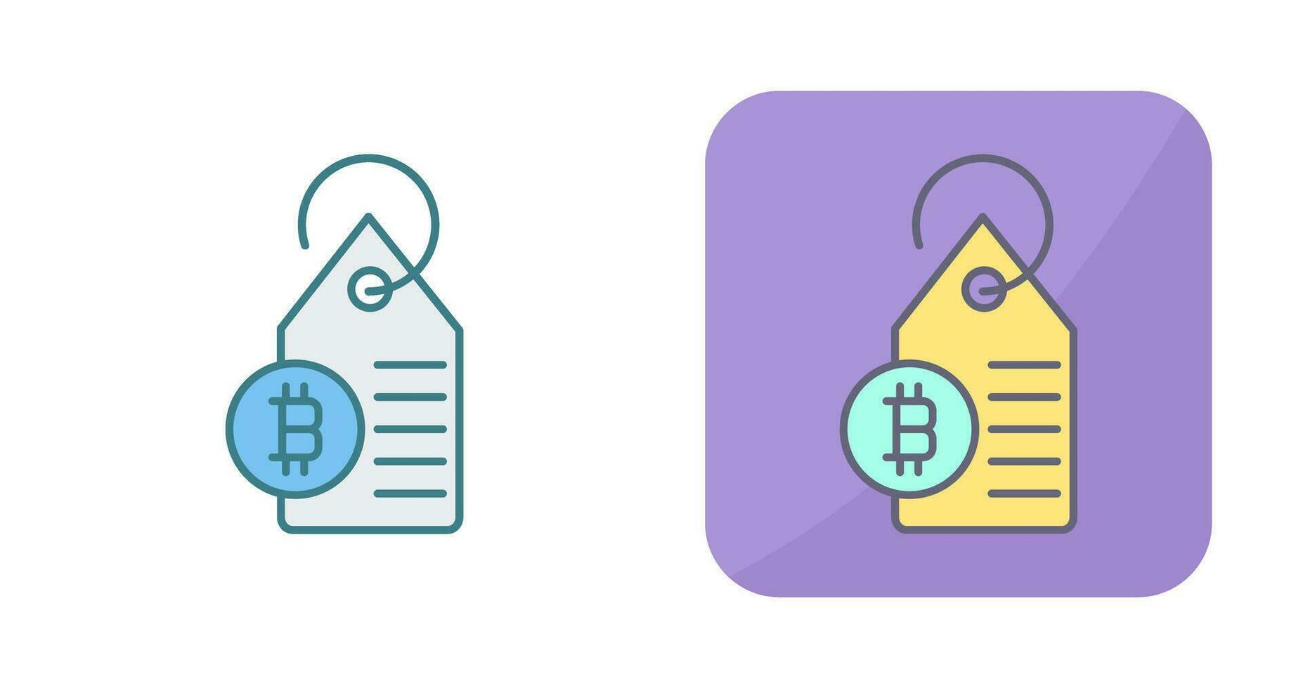 Bitcoin Label Tag Vector Icon