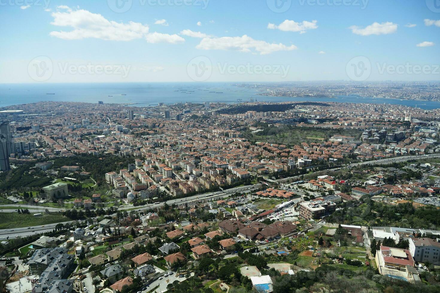 Arial View of Istanbul Asian Side Urban building blocks photo