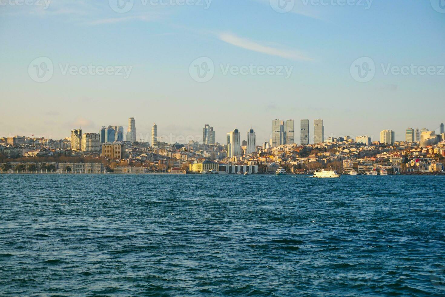 ISTANBUL, TURKEY 12 January 2023, ferryboat sail on the Bosphorus river photo