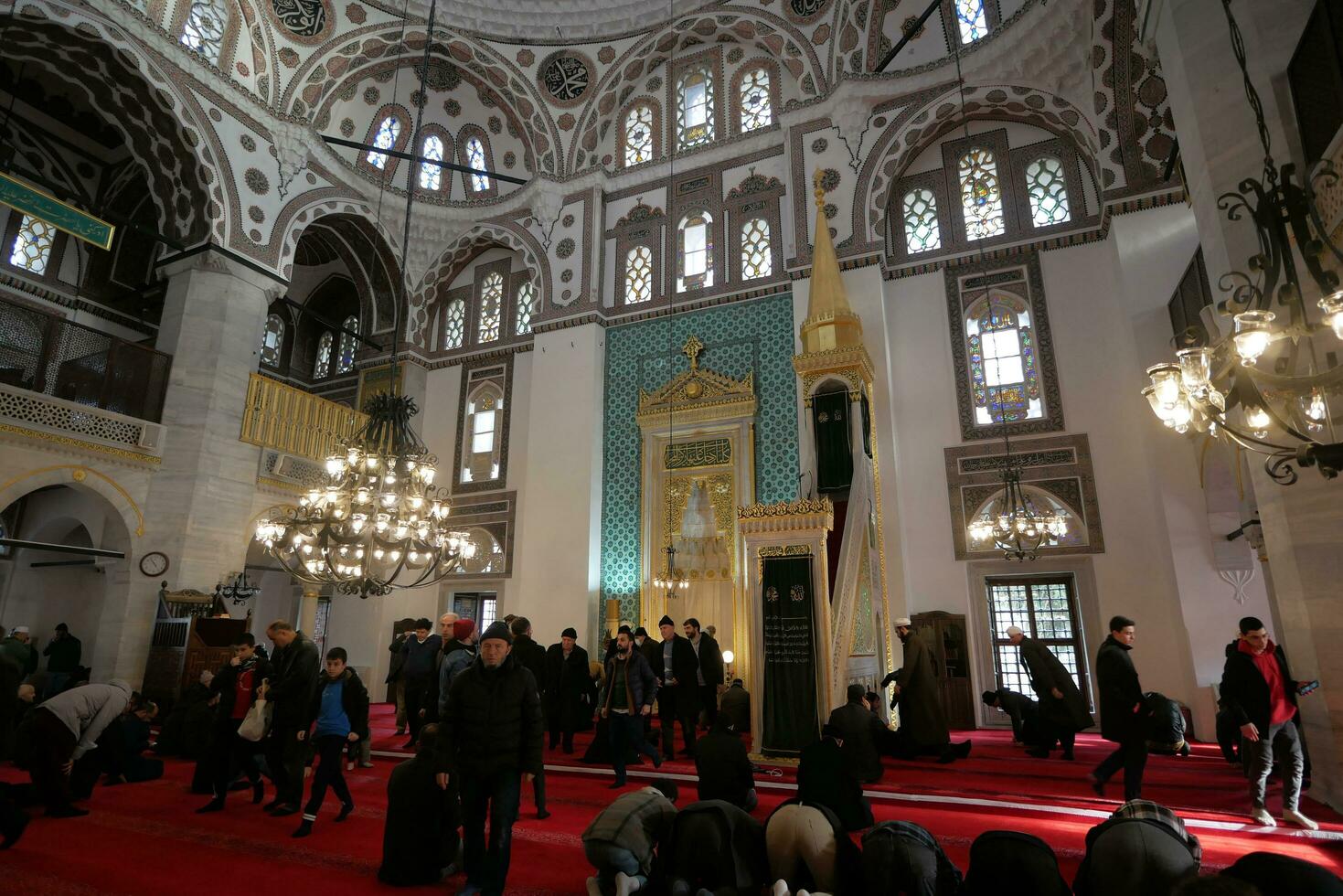 Turkey Istanbul 12 January 2023. low angle view of Mihrimah Sultan Mosque. photo