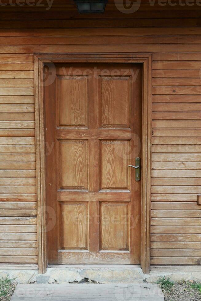 a brown wood old door in turkey photo