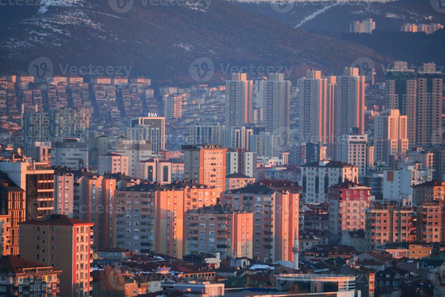 Arial View of Istanbul Asian Side Urban building blocks photo