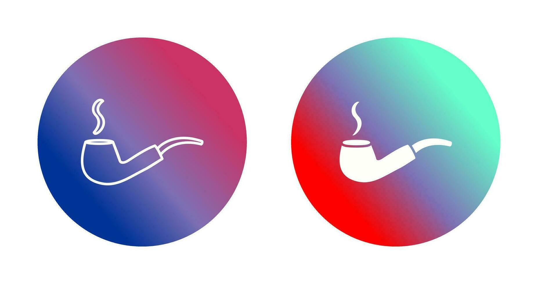 Unique Lit Smoking Pipe Vector Icon