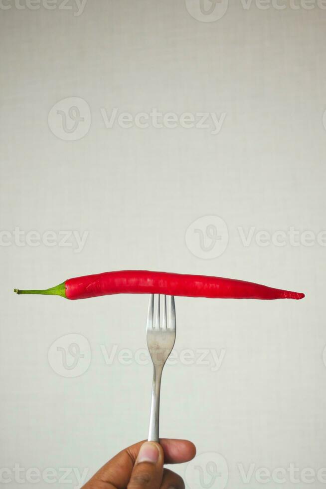 red hot pepper on white background photo