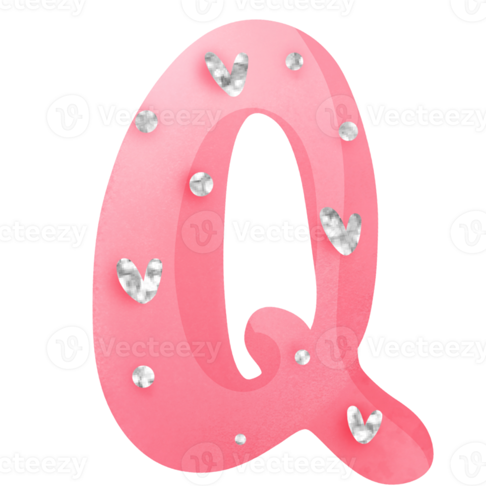 diamond valentine alphabet Q png