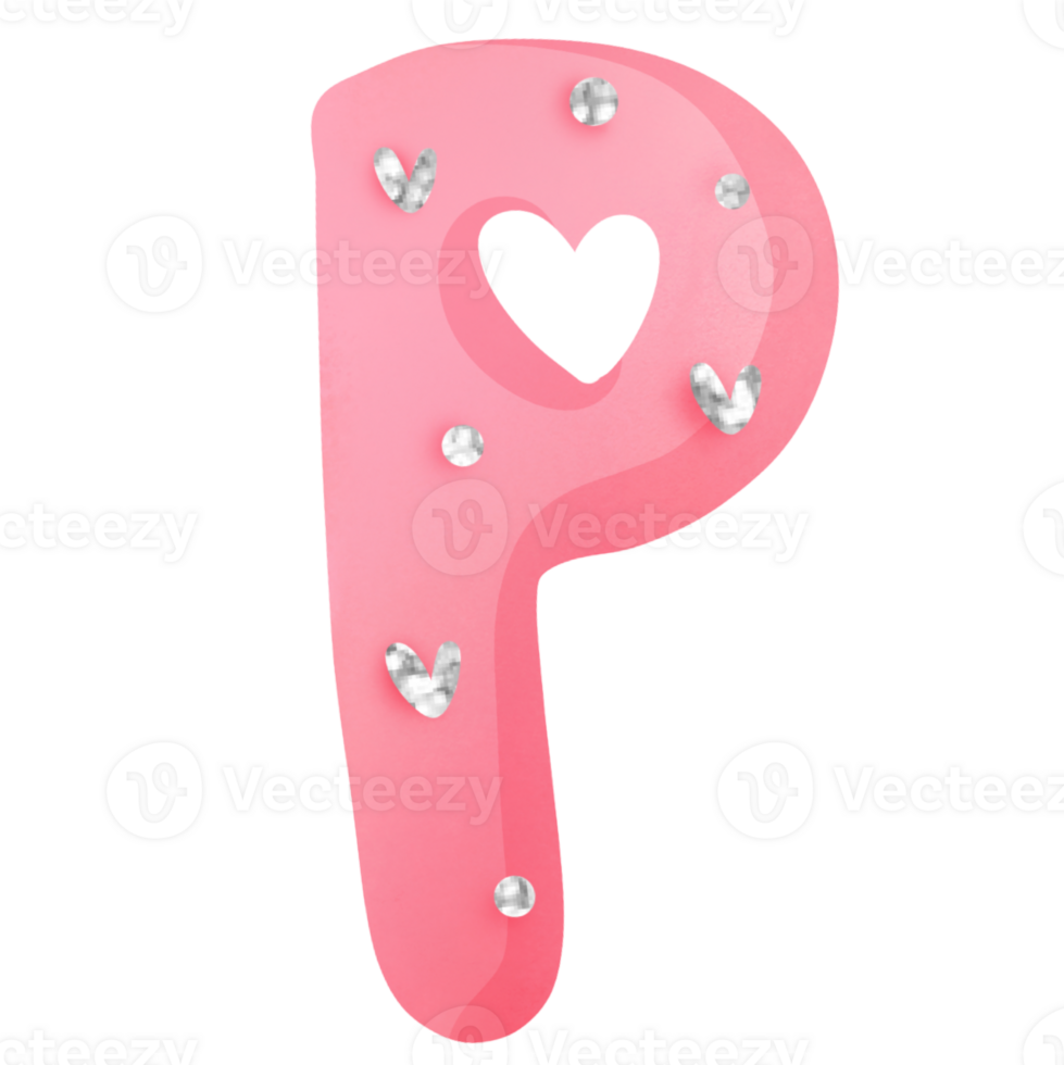 diamond valentine alphabet P png