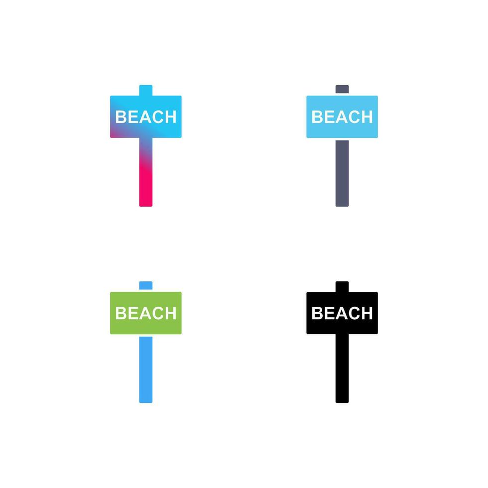 Beach Sign Vector Icon