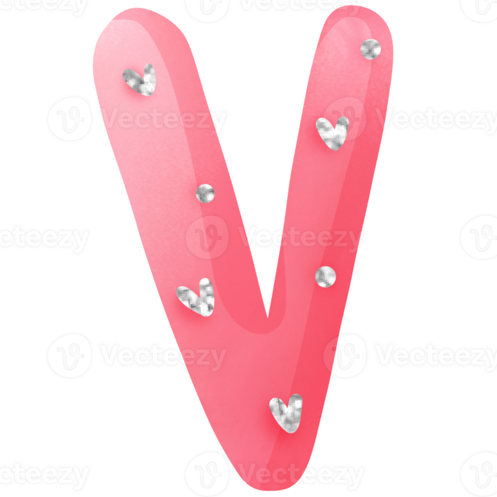 diamond valentine alphabet V png