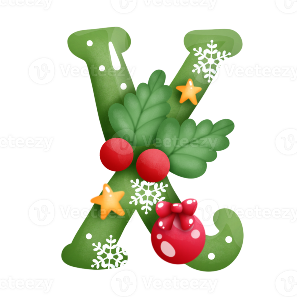 Xmas alphabet x 25174100 PNG