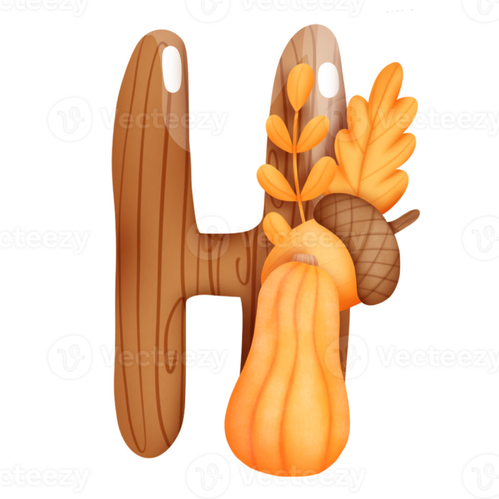 autumn alphabet H png
