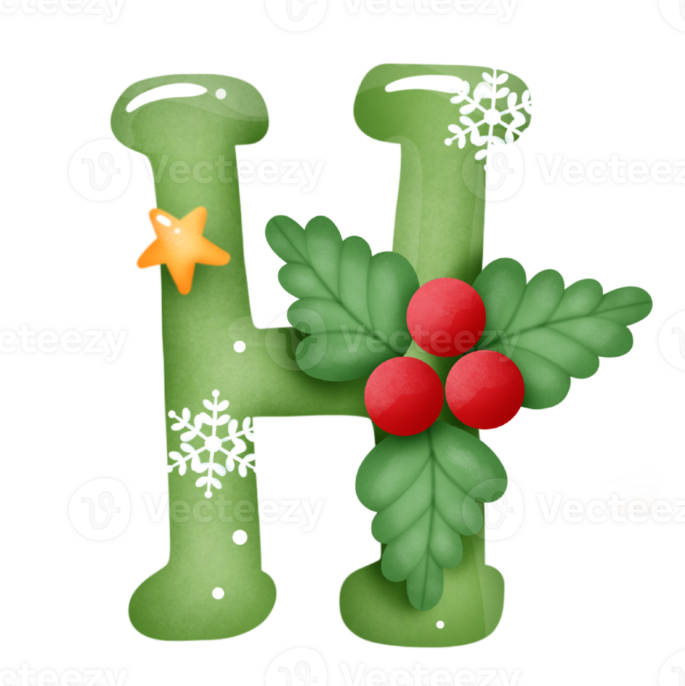 Xmas alphabet h png