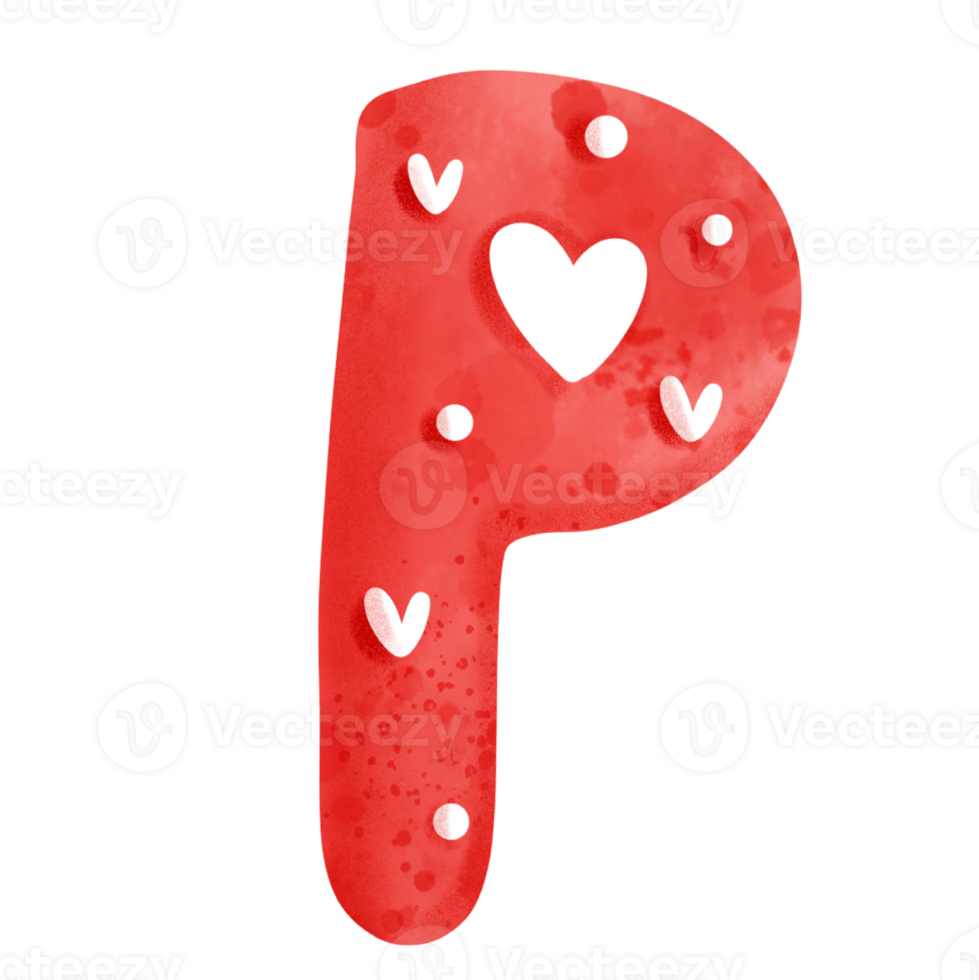 Valentine alphabet P png