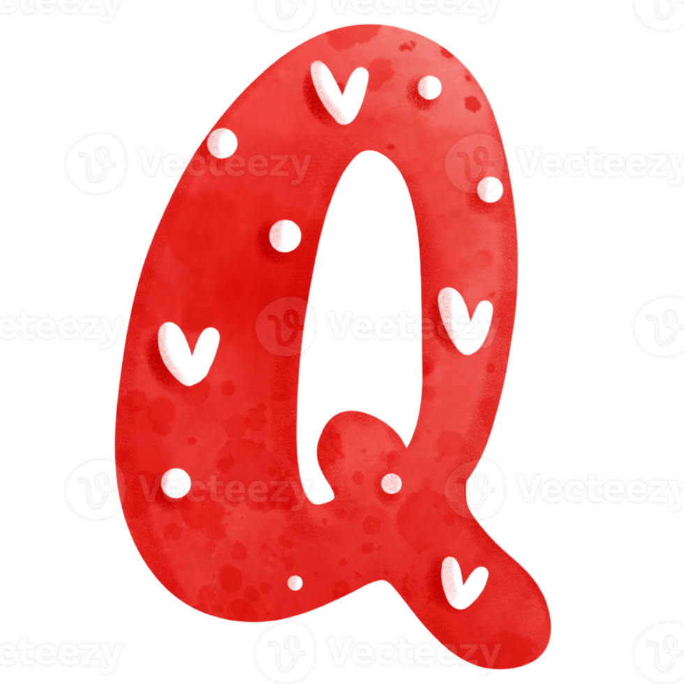 Valentine alphabet Q png