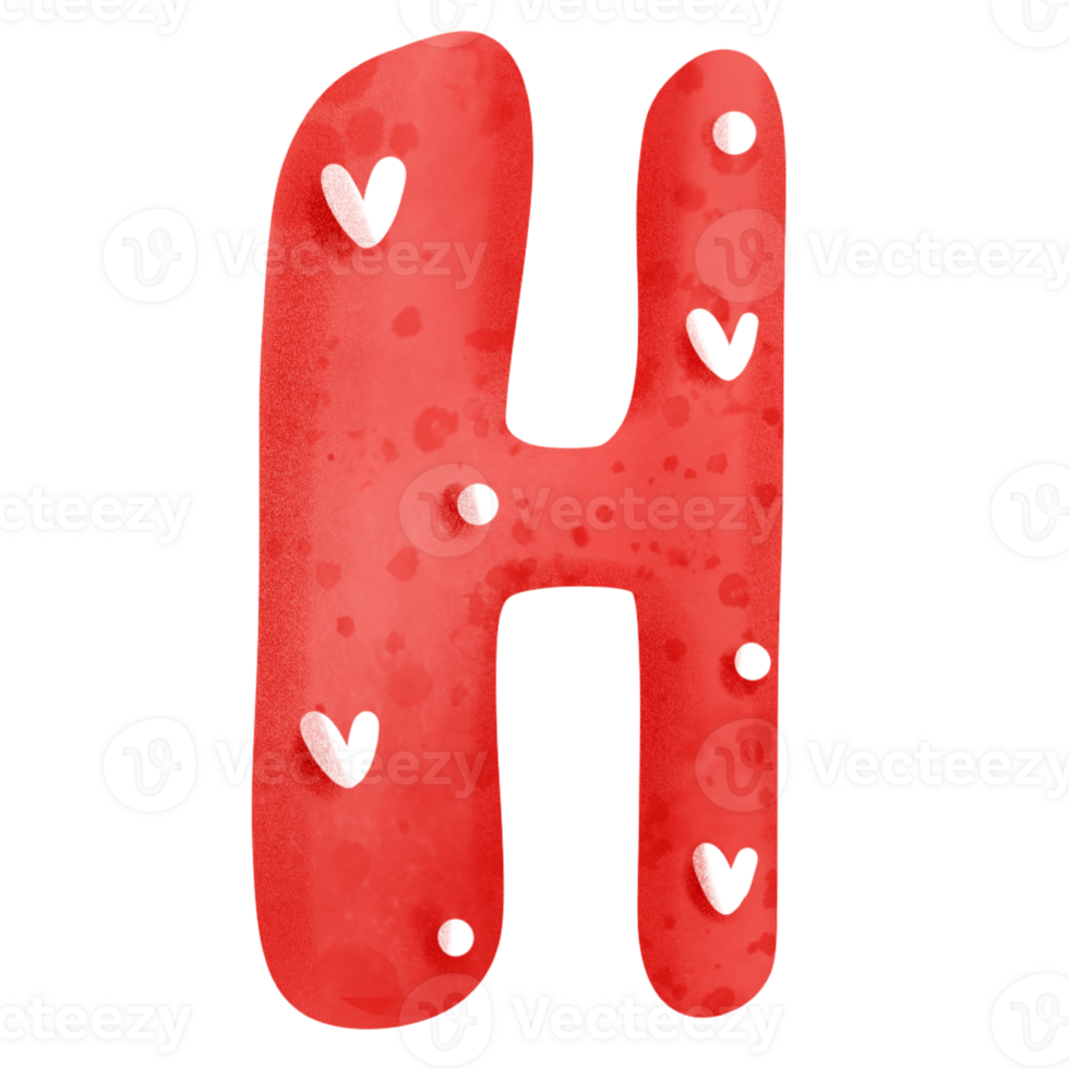 Valentine alphabet H png