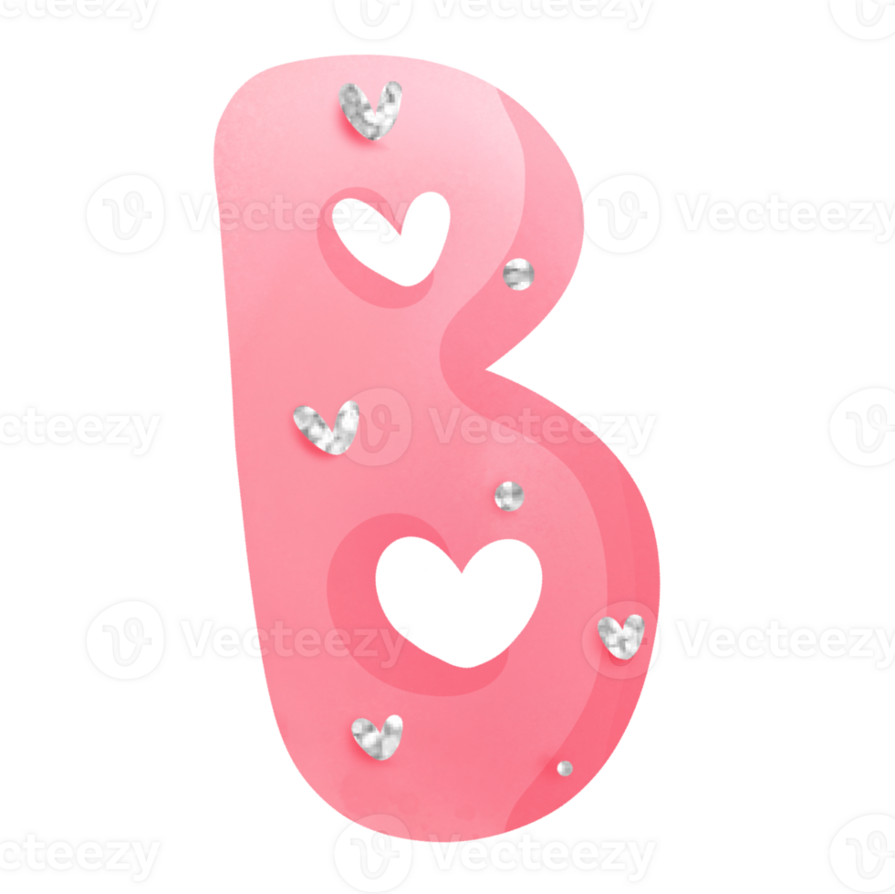 diamond valentine alphabet B png