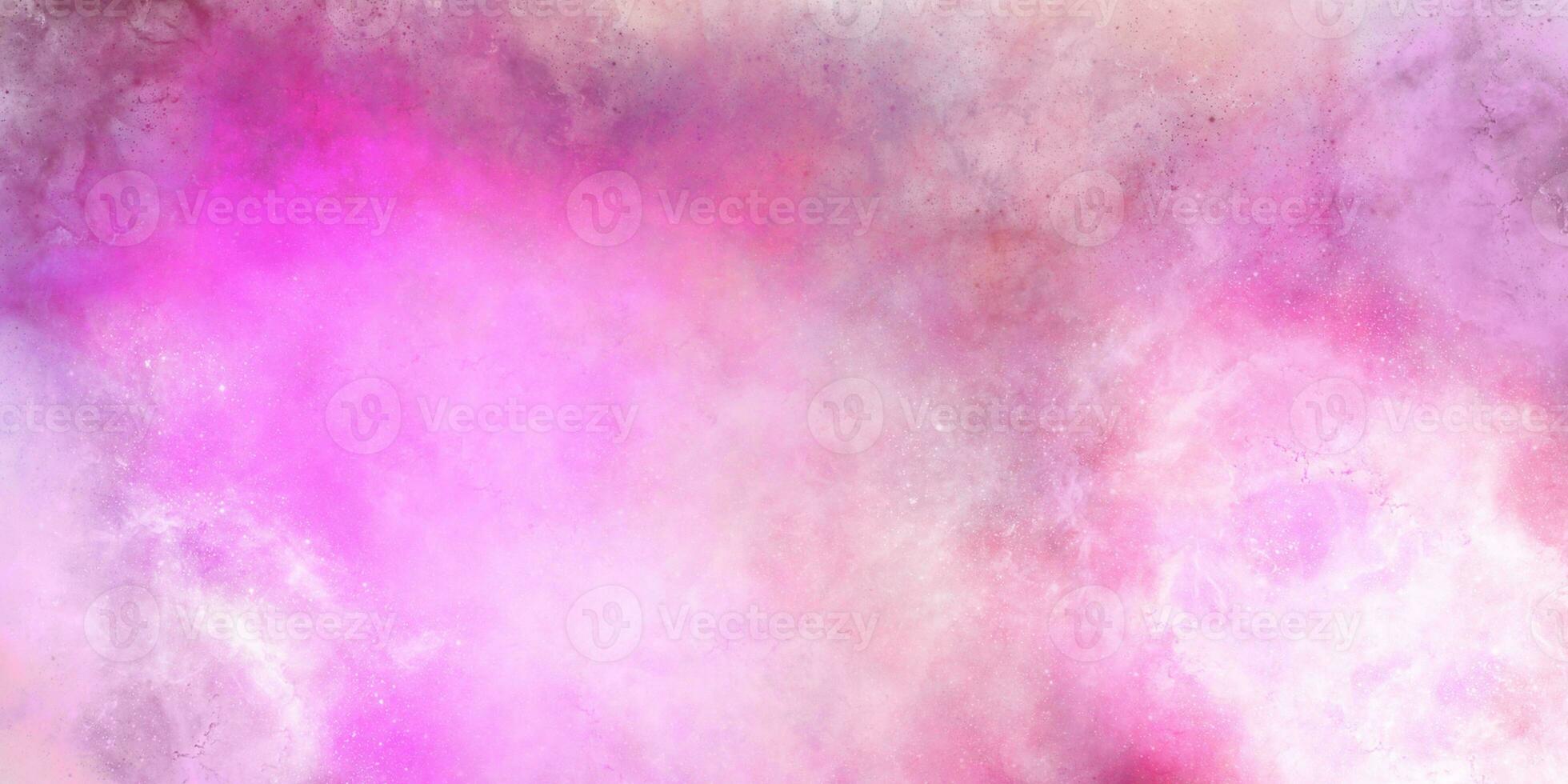 Bright universe and glowing nebula with star dust effect. Pink, lilac, gradient abstract background. Fantastic sky. photo