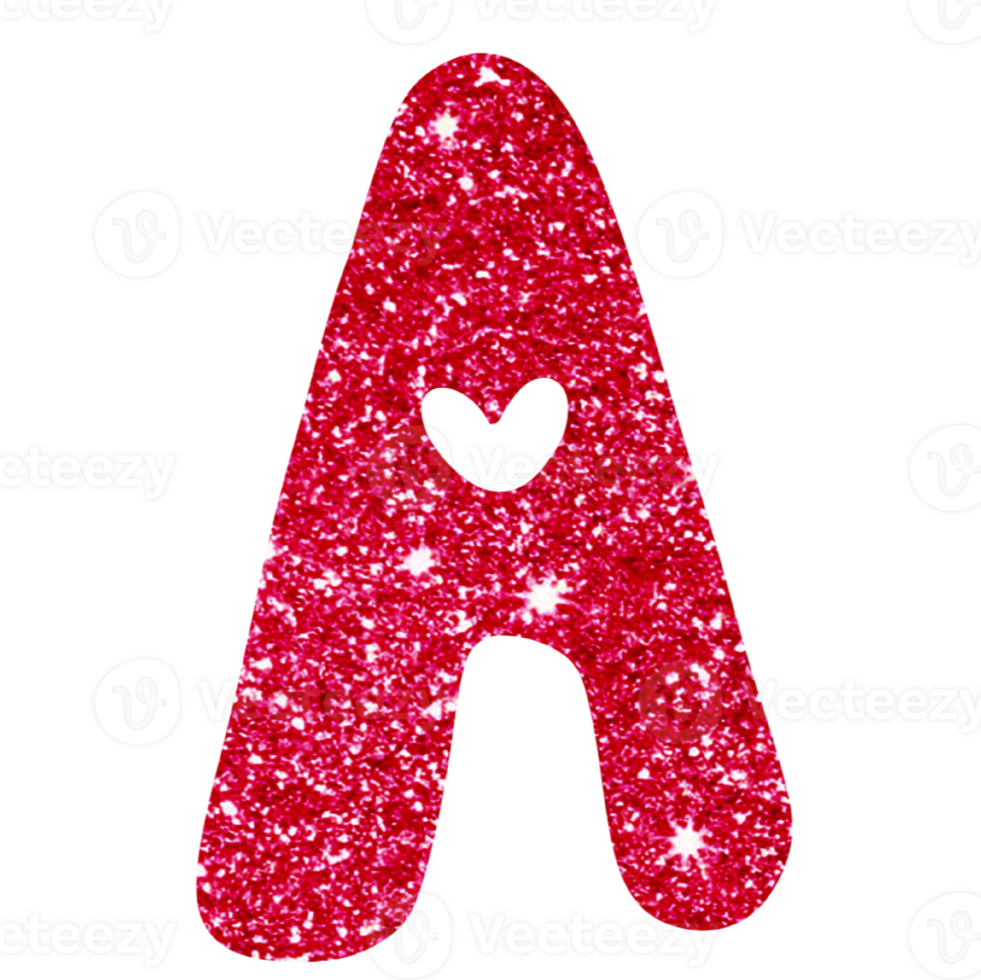 glitter alphabet A png