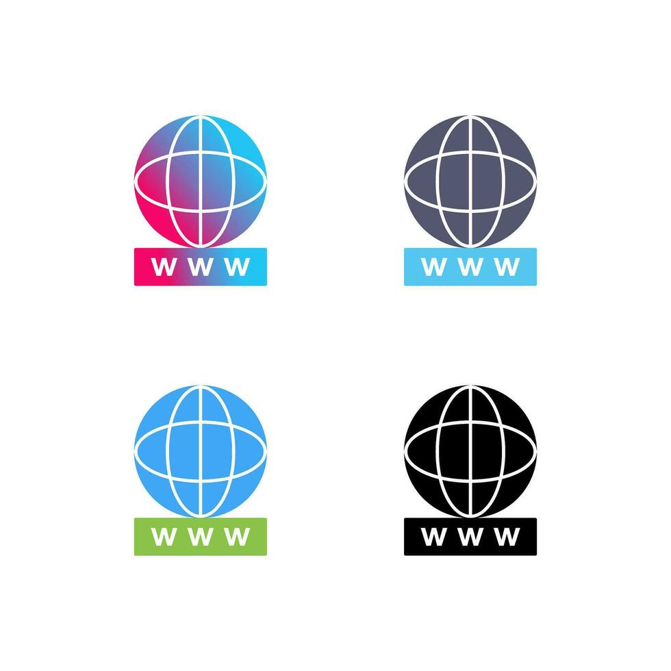 icono de vector de world wide web único