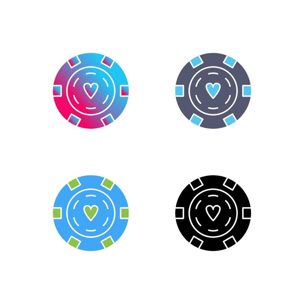 Unique Poker Chips Vector Icon