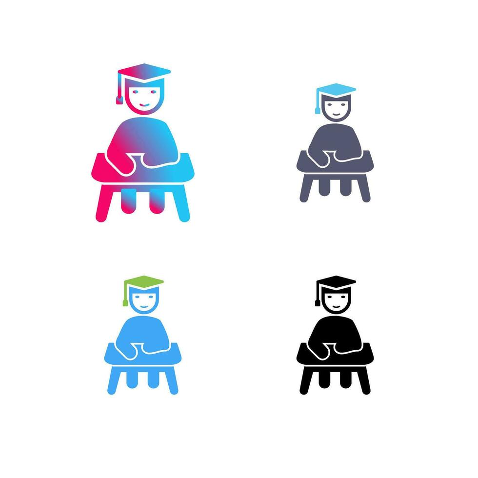 Unique Studying on Desk Vector Icon