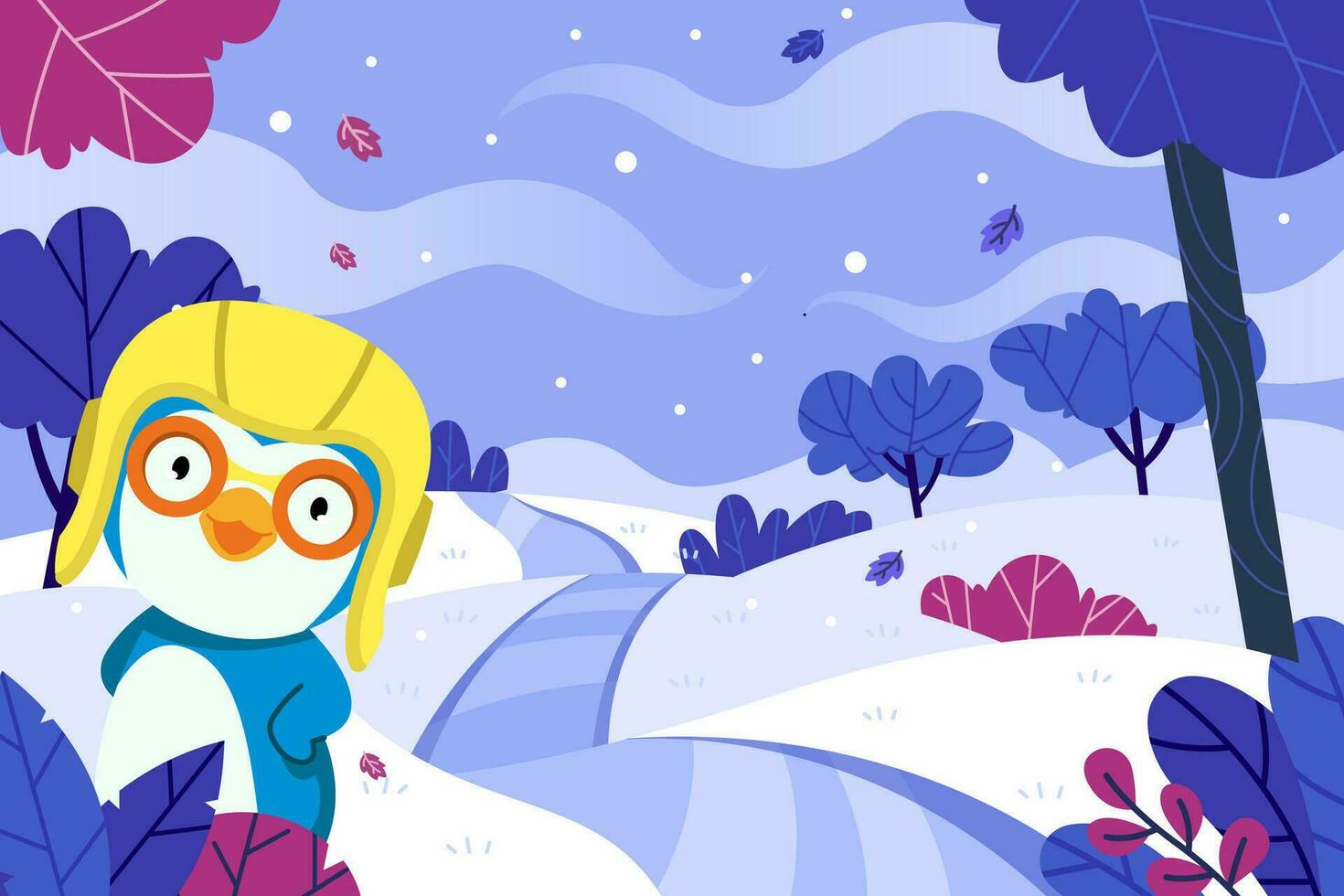 Happy Winter with Penguin vector