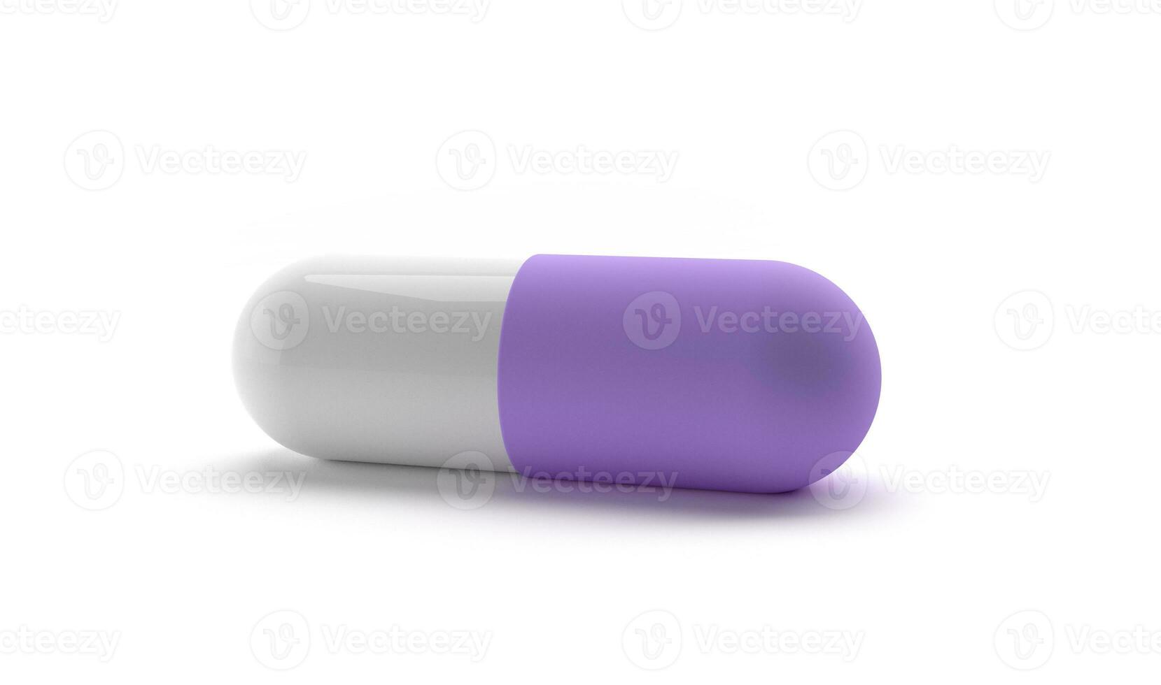 Capsule tablet or pill design isolated on the white background. antibiotic pill capsules. Healthcare concept. 3D render. photo