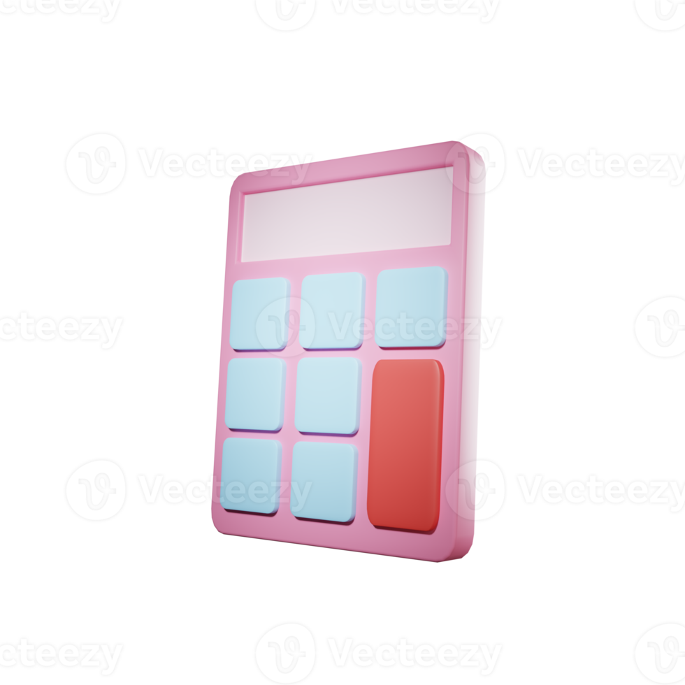 3d isolated calculator illustration render png