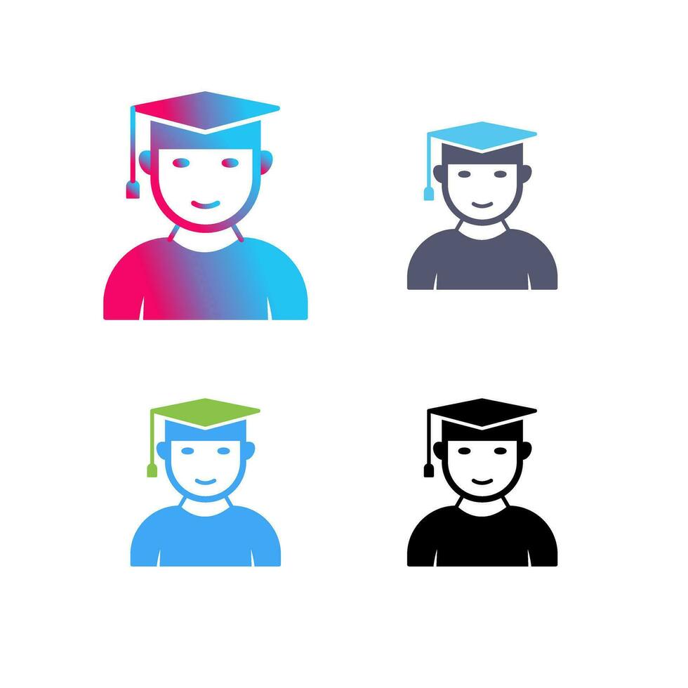 Unique Male Graduate Vector Icon