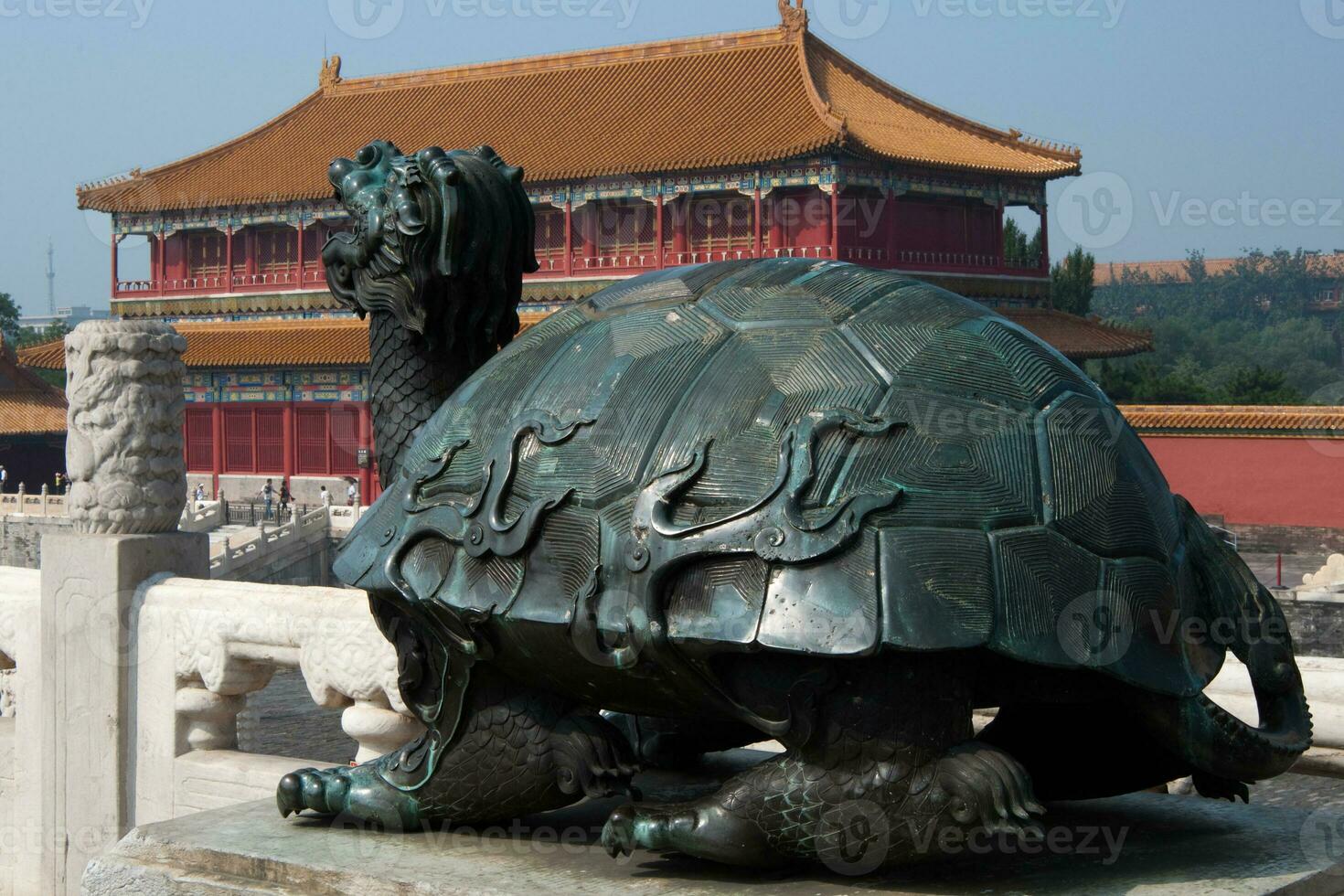 Statue of tortoise in Beijing Forbidden city. Symbol for Universe In Taoist philosophy photo