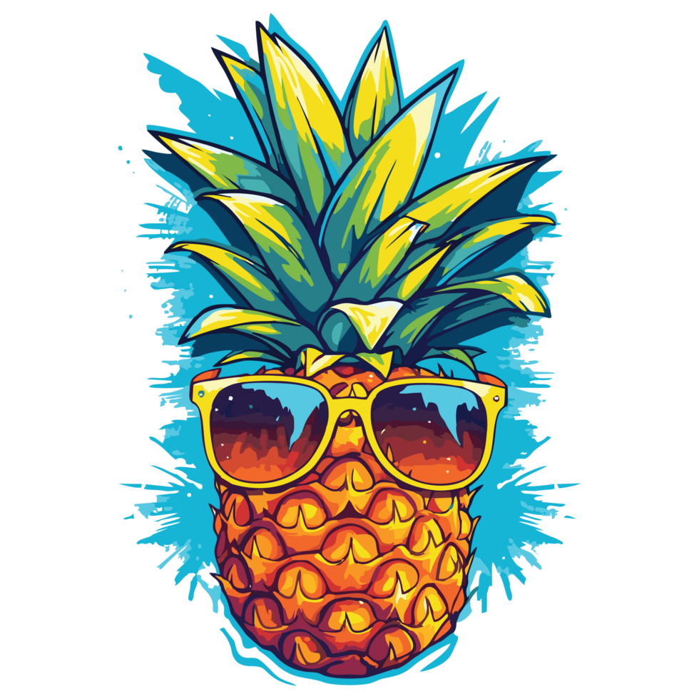 tropical ananas graphique pour artistique les créations, génératif ai png