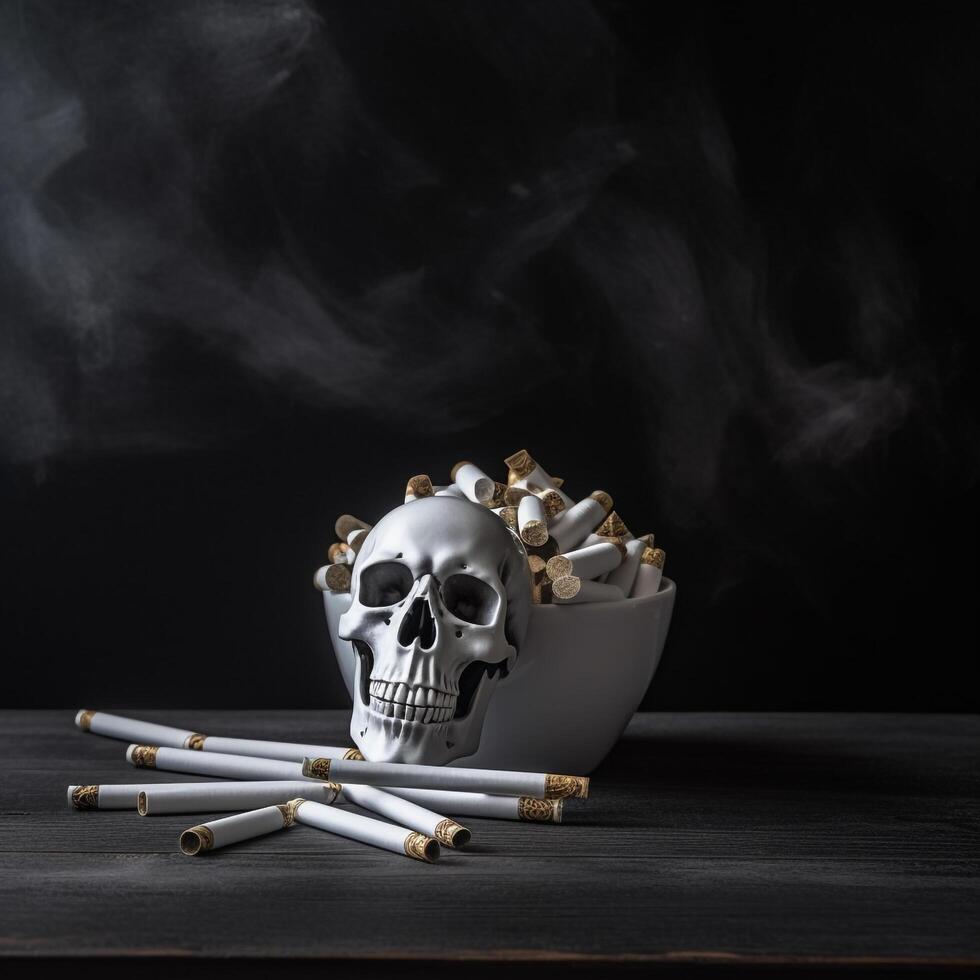 Small Skull with Cigar Butt photo