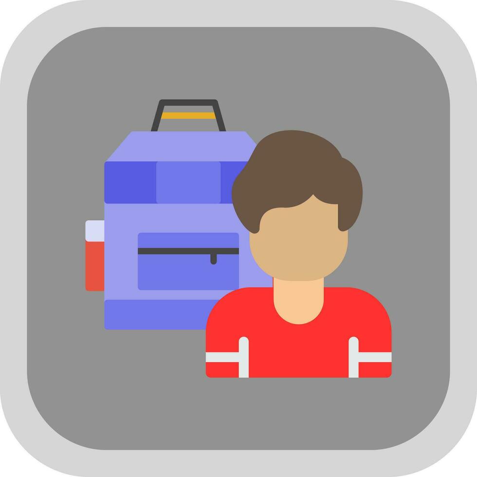 Backpacker Vector Icon Design