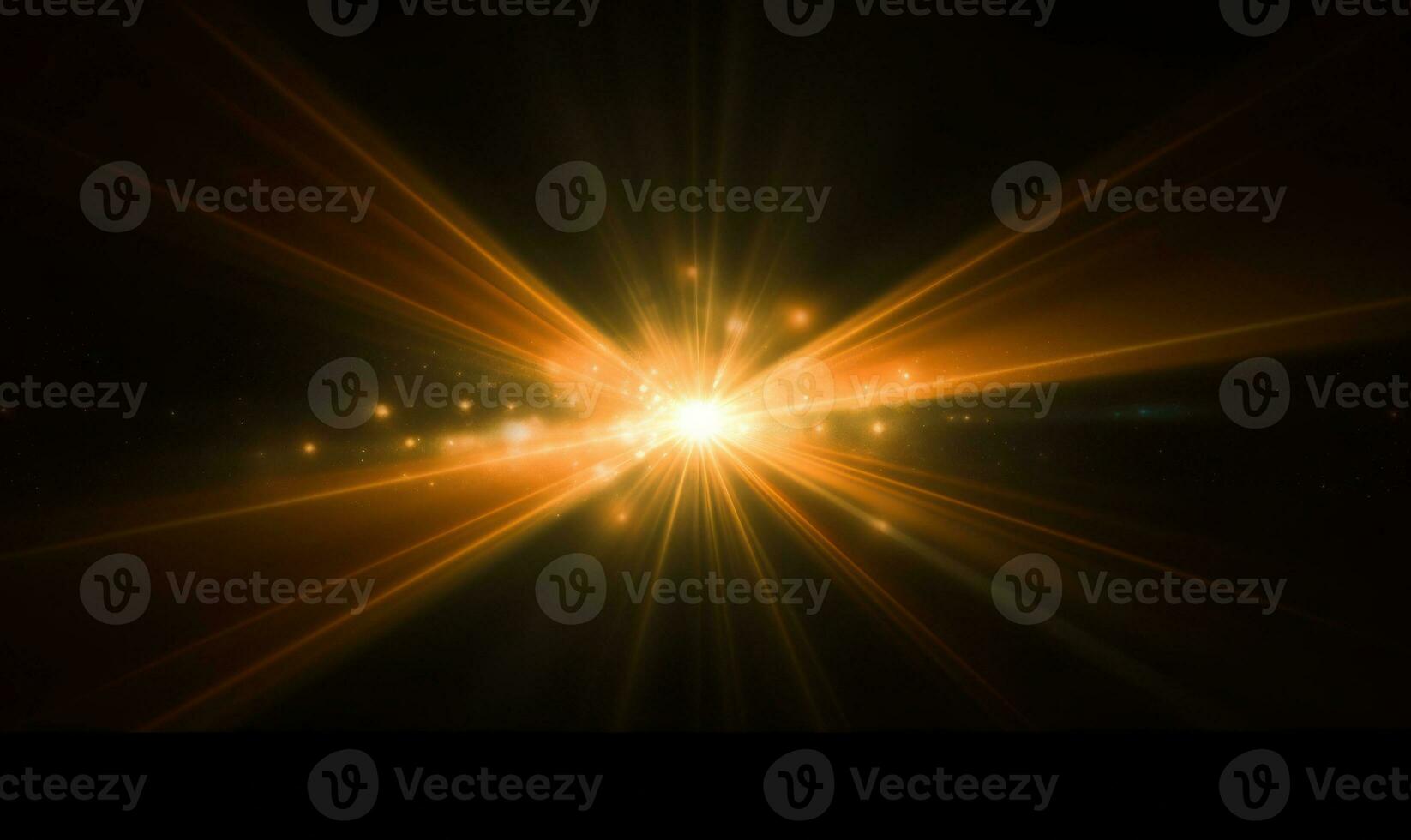 Abstract Glowing Sun Burst. Black Orange Light Rays and Flare photo