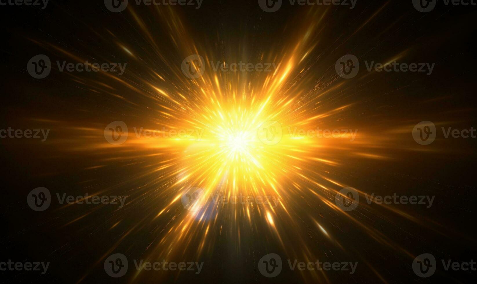 Abstract Glowing Sun Burst. Black Orange Light Rays and Flare photo