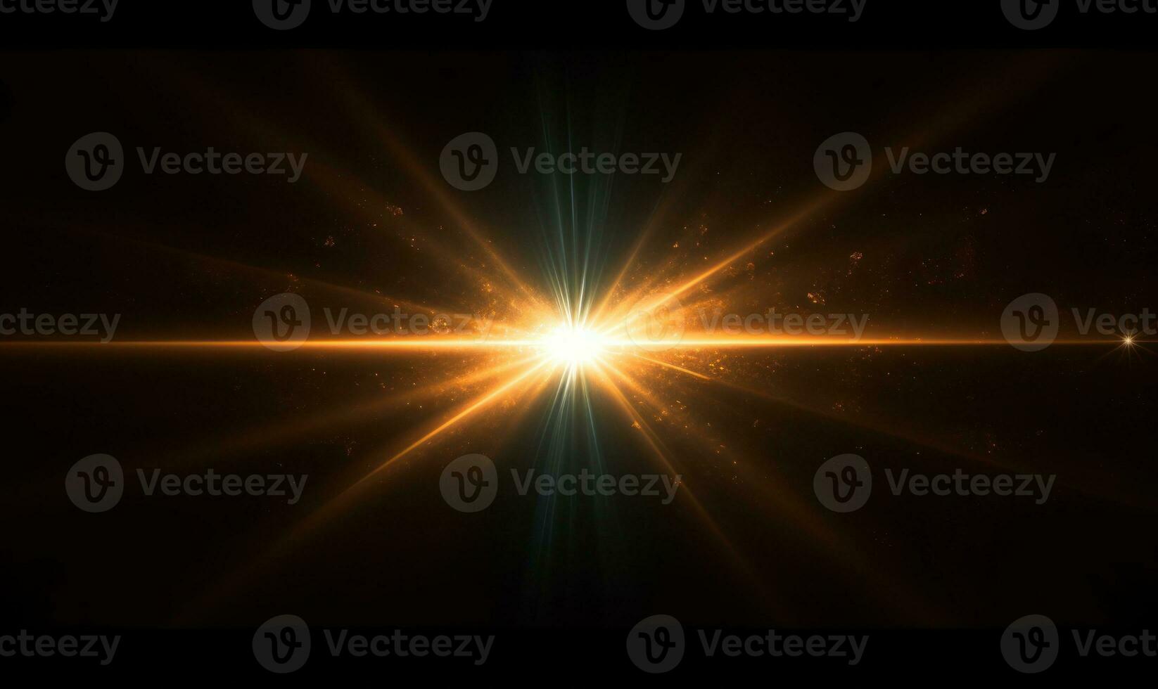 Abstract Glowing Sun Burst. Black Orange Light Rays and Flare photo