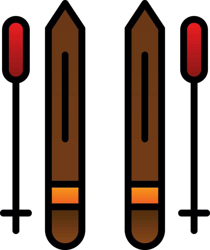 Ski poles Vector Icon Design