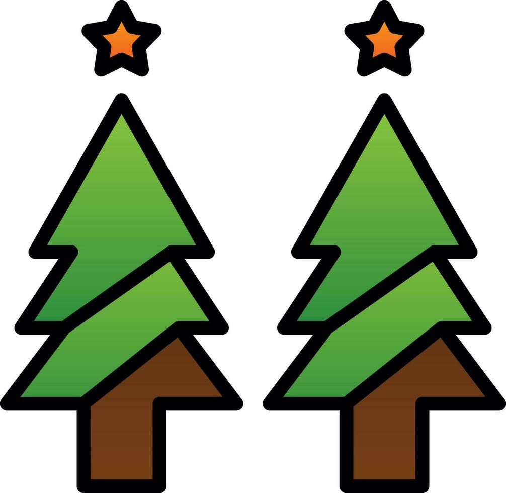 diseño de icono de vector de árbol de navidad