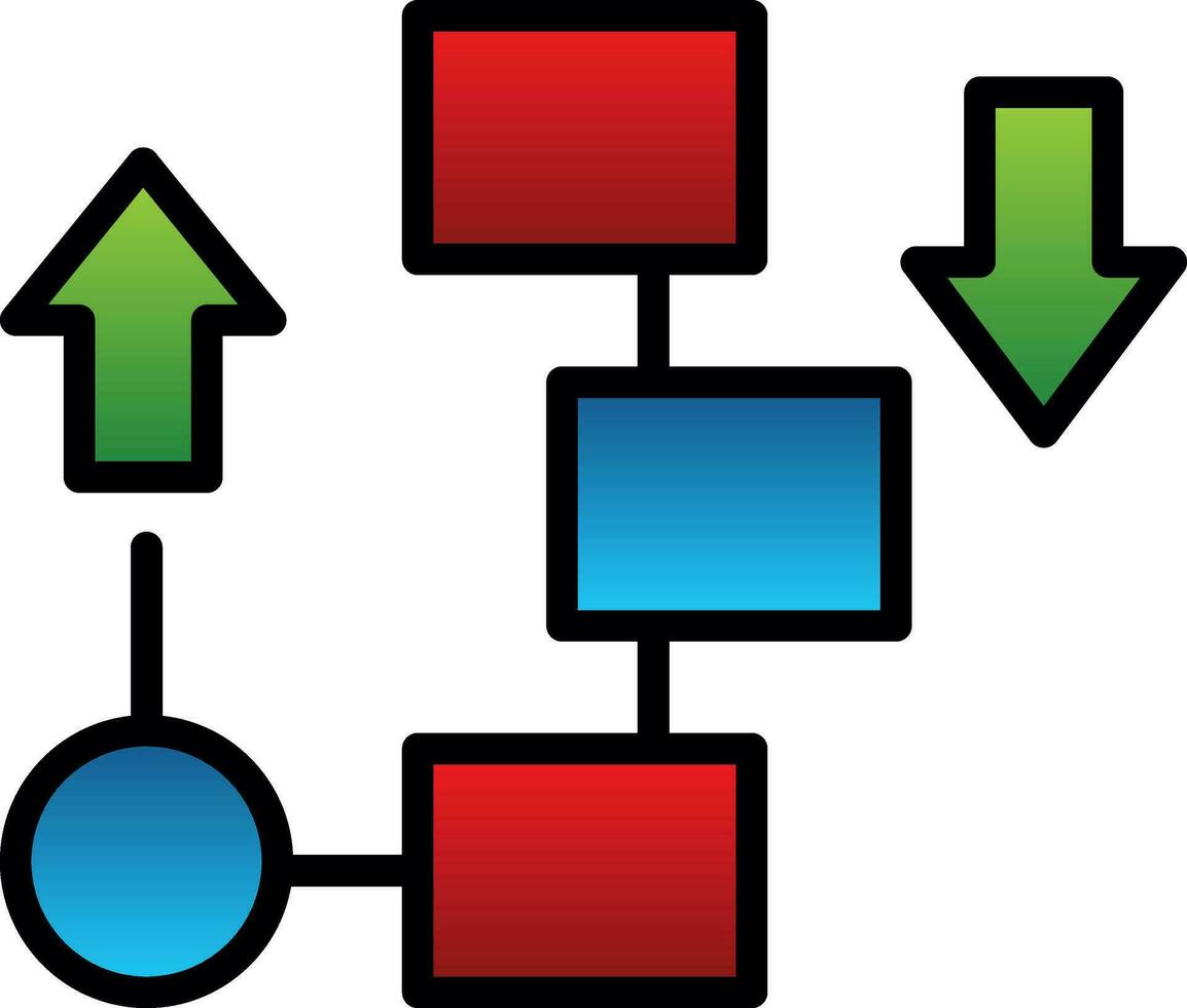 fluir diagrama vector icono diseño