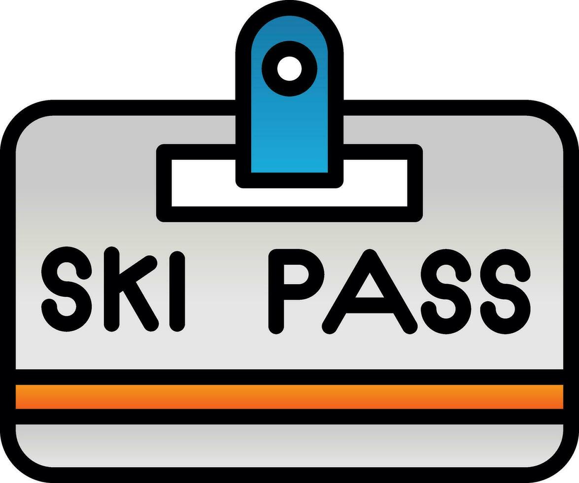 Ski pass Vector Icon Design
