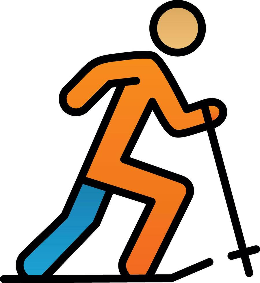 Skier Vector Icon Design