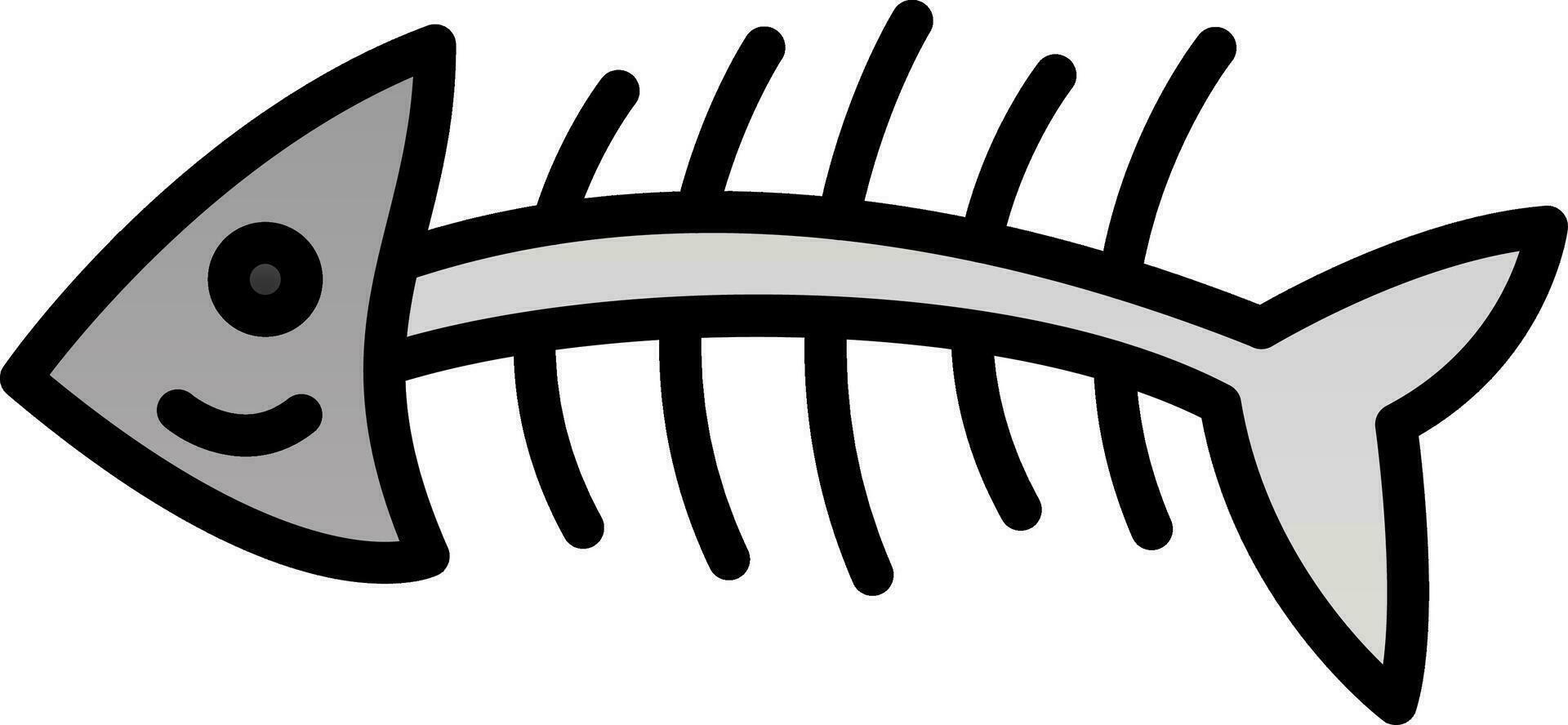 Fishbone Vector Icon Design