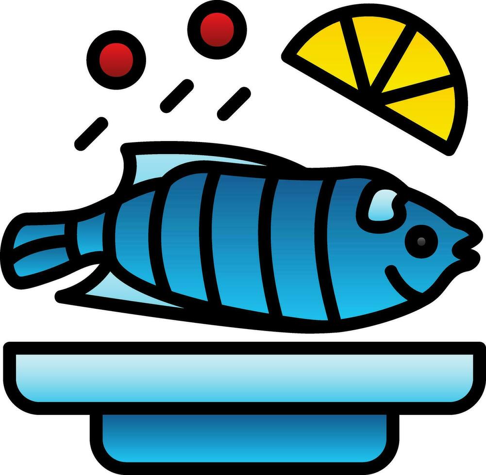 Steamed fish Vector Icon Design